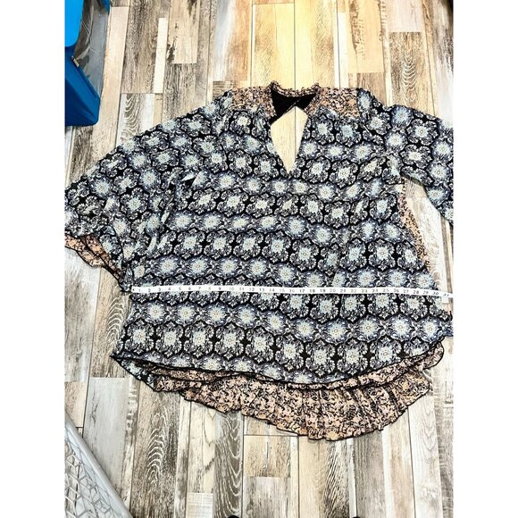 Free People Gabi Floral Print Tunic Dress Black Multi piece - Size Large - Picture 6 of 11